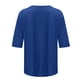 thumbnail image 5 of Camisas Sentuca de manga 3/4 para mujer 2024, blusas casuales lisas con cuello redondo, azul M, 5 of 5