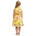 thumbnail image 4 of Baby Girl Casual Dress Collared Button Down Kids Summer Party Sleeveless Dresses in Bird Yellow, Size 5-6, 4 of 6