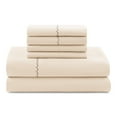thumbnail image 6 of Mainstays Soft Touch Bed in a Bag 11-Piece Reversible Tan & Black Striped Comforter Set with Sheets, Queen, 6 of 8
