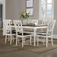 thumbnail image 2 of HomeStock Medieval Majesty Dining Set with Table and Extension Leaf, Rectangular Dining Table w/ 18" Extension Leaf, Rustic Dining Set for Dining Rooms-Color:Distressed White,Size:7 Piece, 2 of 4