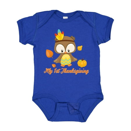

Inktastic My First Thanksgiving Owl Gift Baby Boy or Baby Girl Bodysuit