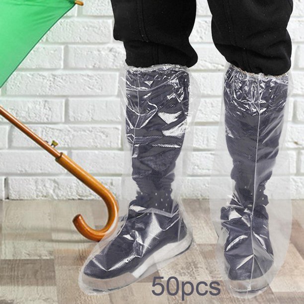 cubrezapatos para la lluvia,Cubrezapatos desechables altos para interiores y exteriores,Fundas impermeables antideslizantes para botas para viajes bajo la lluvia,Cubrezapatos de caña