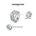 thumbnail image 3 of Wedding Ring Set for Women CZ Engagement 3pc Bridal Band Sterling Silver Ginger Lyne Collection, 3 of 6