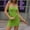 Green, variant on WILLBEST Fishnet Dress Womens Knitted Irregular Tube Top Short Skirt Suit Backless Sexy Short Skirt Package Skirt Two Piece Set