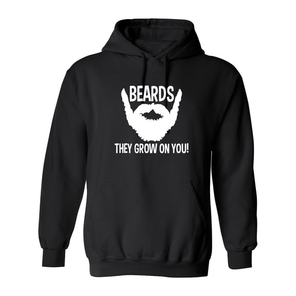Beards They Grow On You Sarcastic Novelty Gift Idea Adult Humor Funny Men's Hoodies