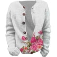 thumbnail image 3 of Christmas Sweaters for Women 2024 Cute Xmas Print Ugly Sweater Cardigans Fall Winter Vintage Button Down Knit Jacket, 3 of 4