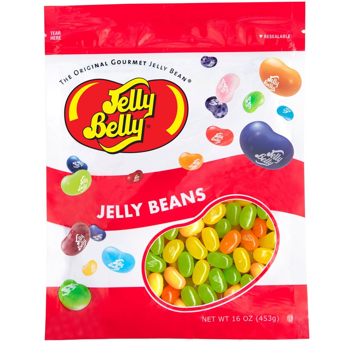 JELLY BELLY Sunkist® Citrus Mix Jelly Beans, Genuine, Official, Fresh from the Source, 16 oz (1 lb) Resealable Bag