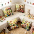 thumbnail image 5 of AZXY Easter Throw Pillow Covers 18x18 Set of 4, Bunny & Egg Decorative Pillowcases, Soft Flock Fabric Pillow Covers for Couch Sofa Living Room Bedroom Spring Easter Home Decor, 5 of 6