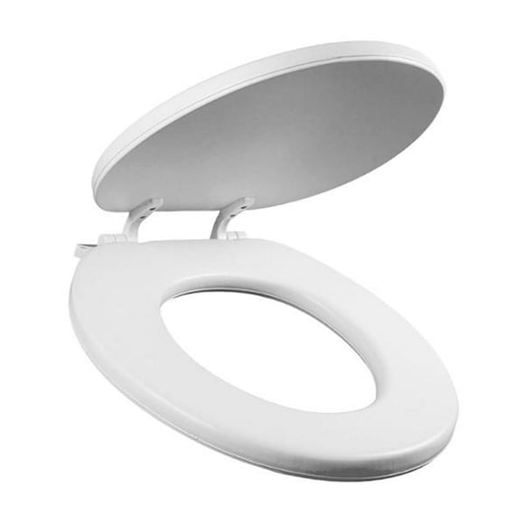 asiento para baño bisagras ajustables redondo blanco acojinado