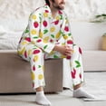 thumbnail image 7 of Disketp Strawberry and Lemon Mens Pajama Set, Soft Warm Long Sleeve Sleepwear, Cozy Button-Down Pjs for Men-X-Large, 7 of 7