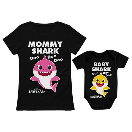 

Matching Baby Shark Shirts for Mommy Baby Set For Mother and Baby Outfits Gift Mommy Black X-Large / Baby Black 18M (12-18M)