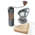 thumbnail image 2 of Ensemble de Moulin à Café Manuel et Cafetière à Infusion Manuelle, Moulin Conique Réglable avec Carafe en Verre, Égouttoir et Tasses, Trousse Complète de Cafetière à Filtre pour Baristas à la Maison, 2 of 18
