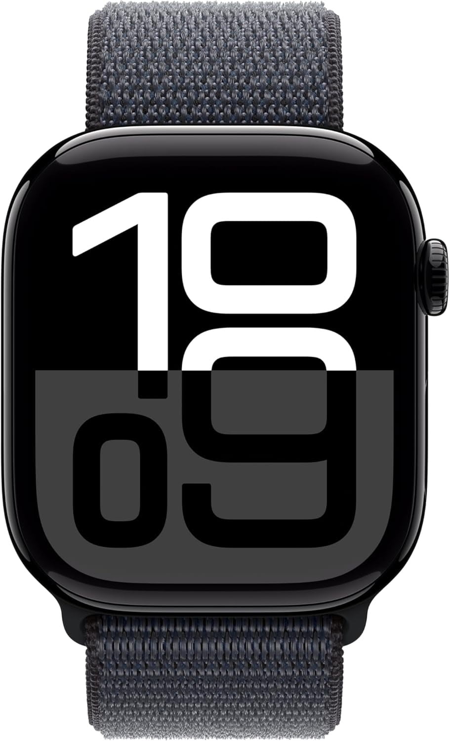 Restored Apple Watch Series 10 46mm GPS Jet Black Aluminum Case with Black Sport Band - M/L Like New