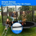 thumbnail image 2 of Deluxe 14FT Trampoline with Straight Poles, Round Recreational Trampoline with Enclosure Net, Wind Stakes and Ladder, Outdoor Trampoline for Kids and Adults Family Happy Time, Black, 2 of 6