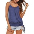 thumbnail image 4 of Aoochasliy Tank Tops for Women Clearance Women's Fashion Tops Solid Sleeveless Tape Female Round Neck Loose T-shirt Tops, 4 of 9
