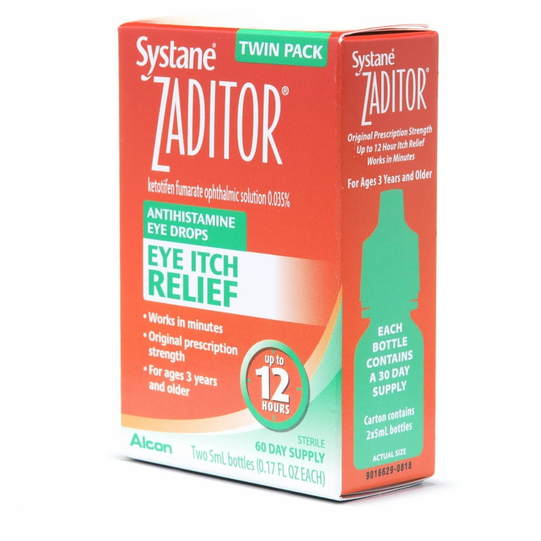 Systane Zaditor Antihistamine Eye Drops for Daily Eye Allergy Itch