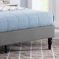 thumbnail image 4 of Noble House Kwan Contemporary Upholstered Fabric Low-Profile Queen Bed Frame, Charcoal Gray, Black, 4 of 9
