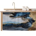 thumbnail image 2 of Navy Blue Cabinet Curtain 32"Wx55"L, Dustproof Pantry Door Curtain with Self Adhesive Tape, Abstract Color Block Vintage Modern Tall Storage Cover Privacy Drape for Bathroom Kitchen Laundry Room, 2 of 9