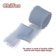thumbnail image 3 of Uxcell 1.5" x 7 Yard Fringe Chiffon Silk Ribbon 3 Rolls Handmade Frayed Ribbon, Light Blue, 3 of 6