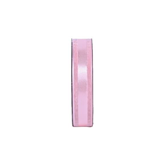 Gwen Studios 5/8" Pink Satin Ribbon with Sheer Edge, 3 Yards