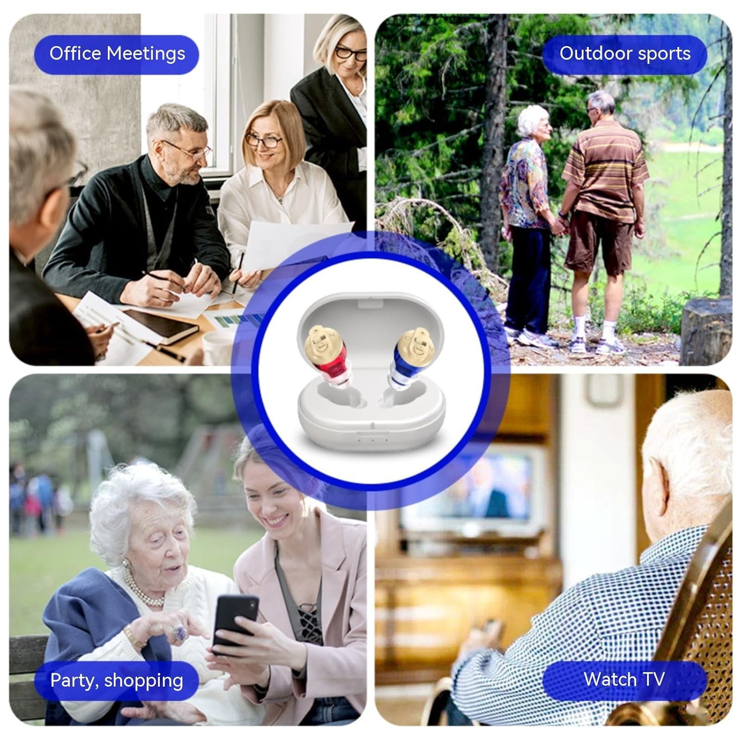 KOKCOOL Hearing Aids for Seniors Rechargeable with Noise Cancelling Hearing Aids Rechargeable Severe Hearing Loss with Portable Charging Case (White)