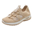 thumbnail image 5 of Orthopedic Walking Shoes for Women Breathable Mesh Slip on Wide Shoes Arch Support Lightweight Antislip Casual Sneakers Khaki Size 9, 5 of 5