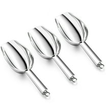 Walchoice Mini Ice Scoop Set of 3, Stainless Steel 3 Ounce Metal Utility Scooper for Food