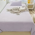 thumbnail image 2 of Hiroekza Premium Soft Velvet Flannel Twin Sheet Set of 2 - Flat Sheet & Pillowcase - Cozy, Warm, Anti-Static & Non-Pilling Fleece Bedding for Ultimate Comfort Purple, 2 of 6