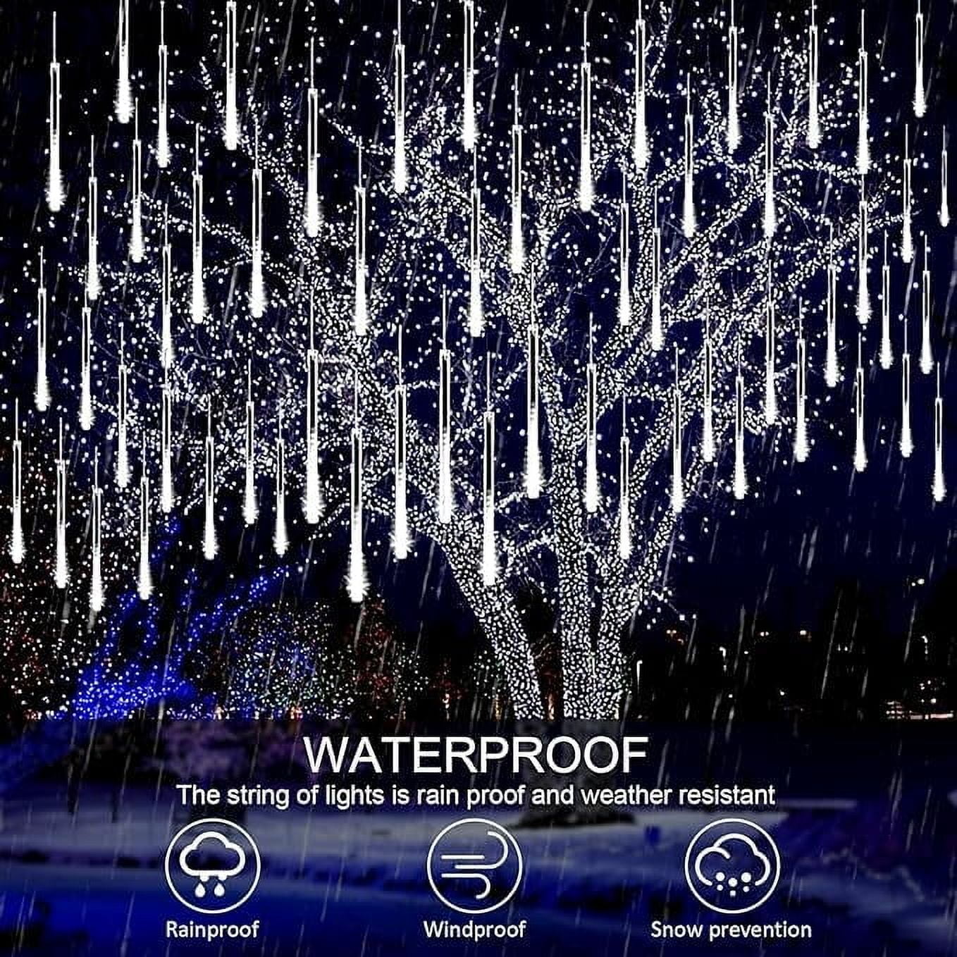 LED Outdoor String, Rain Lights,Meteor Lights,Meteor rain Lights 50cm 10 Tube Solar rain Lights with for Christmas Parties Wedding Christmas Tree