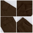thumbnail image 6 of Lumtrix Below The Knee Cargo Shorts for Men Multi-Pockets Baggy Casual Corduroy Capri Pants Elastic Waist Big and Tall Hiking Pants Brown 2XL, 6 of 9