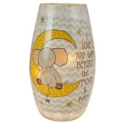 7.25" Moon and Stars I Love You Baby's Nursery Lighted Glass Vase