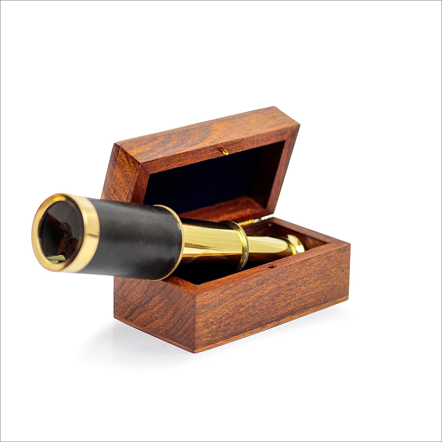 Pirate Navigation Wooden Box Antique Black 6 Handheld Brass Telescope Pirate Navigation Wooden Box Antique Black 6 Handheld Brass Telescope