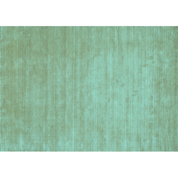 Ahgly Company Indoor Rectangle Solid Light Blue Modern Area Rugs, 8' x 12'