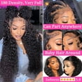 thumbnail image 2 of 28 Inch 13x6 Deep Wave Lace Front Wigs Human Hair 180 Density Deep Part Curly Lace Front Wigs Human Hair Pre Plucked Glueless Transparent Lace Frontal Wig Pre Plucked with Baby Hair, 2 of 6