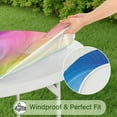 thumbnail image 5 of Rainbow Tie Dye Swirl Pattern Round Fitted Tablecloth with Elastic Edge,Dining Table Cover Waterproof,Outdoor Round Tablecloth for Camping,Dining,Indoor and Outdoor, 5 of 7