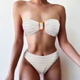thumbnail image 2 of Afdoent Womens Bikini Sets Womens Stripe Printed Beach New Strapless Split Triangle Bikini Swimsuit Bathing Suit 2026 Summer Beachwear, 2 of 6