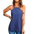 thumbnail image 1 of Blusa casual sin mangas, blusa con cuello halter, blusa casual sin mangas, blusa halter con nudo superior, compacta y liviana, 1 of 6
