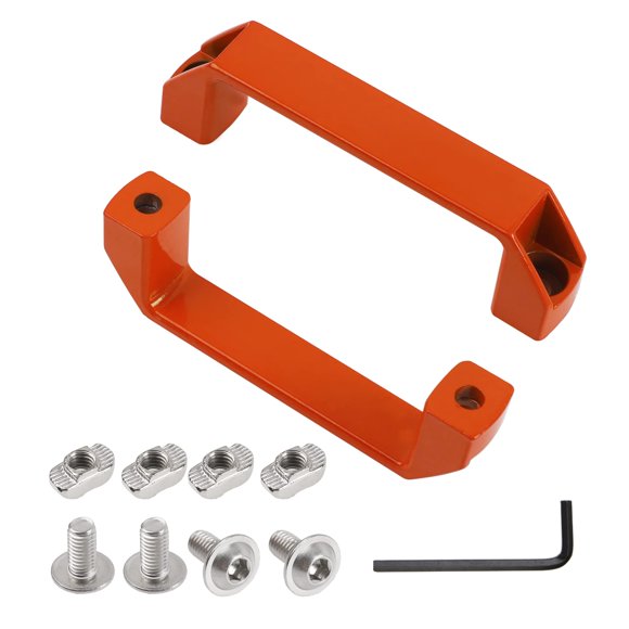 Rrina 2 piezas de manija rectangular de aleación de aluminio naranja