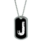 Letter J Initial Dog Tag
