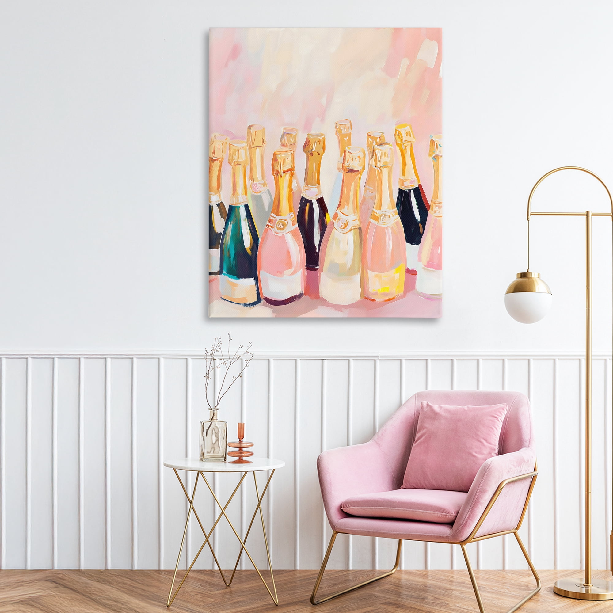 Stupell Industries Blush Champagne Bottles Collection Canvas Wall Art, design by The Prints Vibe