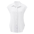 thumbnail image 5 of T Shirts For Women Womens Tops Casual Solid Color Breathable Single Breasted Shirts Short Sleeve Tops, 5 of 7