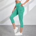 thumbnail image 2 of Breezora Women's High Waisted Seamless Yoga Capri Pants - Breathable Cationic Fabric with Pockets, Workout and Running Tights, 2 of 5