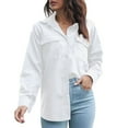 thumbnail image 2 of Blusa casual para mujer,Blusa de manga larga en V Blusa básica para mujer Camisas con botones para mujer Experiencia incomparable, 2 of 5