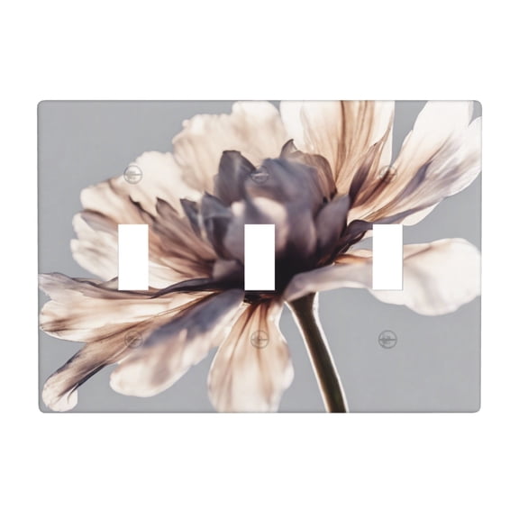 Flower White Shine (2) Switch Cover Decorative Wall Plate