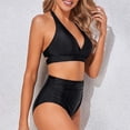 thumbnail image 5 of MSJUHEG Ruffle Swimsuits for Women,Bathing Suit with Shorts,Halter Swimsuits for Women,High Waisted Swimsuits for Women,Tummy Control Swimsuits for Women,Plus Size Swimsuit for Women, Black L, 5 of 8