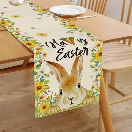 

Easter Sand Table Cloth Flax Ivory Wedding Table Decor Tablecloth With Runner Easter Table Flag Holiday Bunny Egg Little Gnome Printed Linen Tablecloth