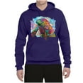 thumbnail image 2 of Wild Bobby Rainbow Painted Manatee Dean Russo Design Animal Lover Unisex Hoodie Sweatshirt, Purple, X-Large, 2 of 6
