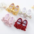 thumbnail image 6 of Newborn Baby Girl Flats with Bowknot Valentines Day Heart Print Soft Sole Infant Princess Dress Crib Shoes Non-Slip for First Walkers, 6 of 8