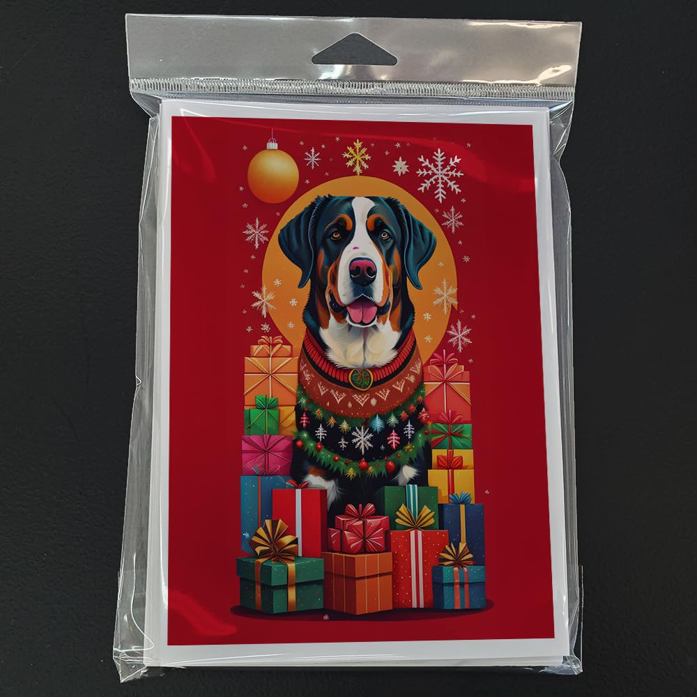 Greater Swiss Mountain Dog Holiday Christmas Greeting Cards Pack of 8 7 in x 5 in