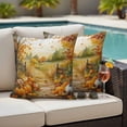 thumbnail image 4 of Fall Oil Painting Outdoor Waterproof Pillow Covers, Thanksgiving Pumpkin Maple Leaf Country Decorative Square Throw Pillowcase Sofa Cushion Sham for Patio/Couch/Chair, 18"x18" 2 Pack, 4 of 8